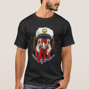 Camiseta Capitão do barco de galinha Barco à vela Proprietá