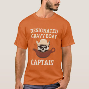 Camiseta Capitão do Barco de Molho Designado Funny Thanksgi