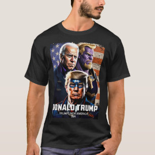 Camiseta Capitão Donald Trump Vs Thanos Biden 4 Trumps Novo