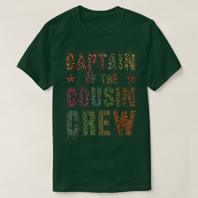 Camiseta CAPITÃO ENGRAÇADO DA TRIPULAÇÃO COUSIN Leopard Pri (Frente do Design)