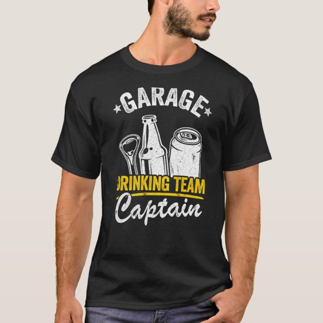 Camiseta Capitão Equipe de Bebendo de Garagem Beer Garage D (Frente)