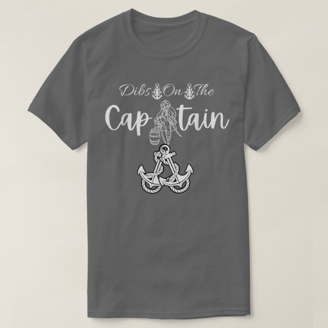 Camiseta Capitão Esposa Engraçado Dibs no Capitão 47 (Frente do Design)