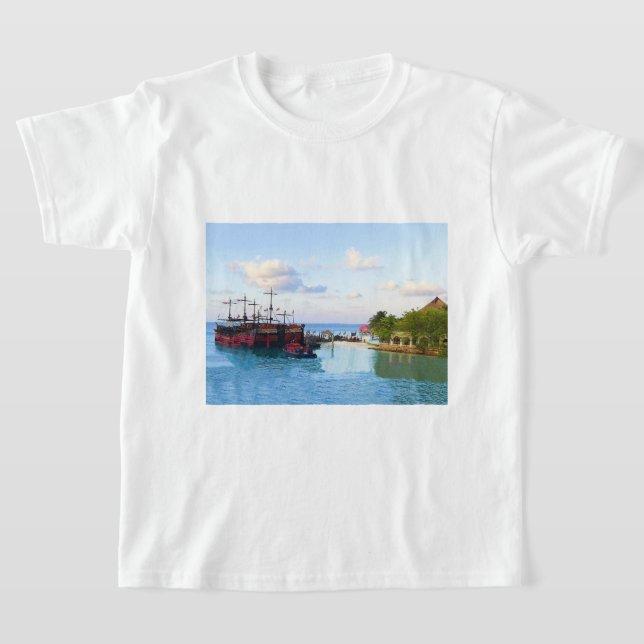 Camiseta Capitão Hook Pirate Ship, Cancun T-shirt (Postura )
