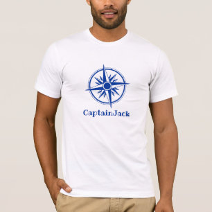 Camiseta "Capitão Jack" Personalizar T Shirt Rosa dos Vento