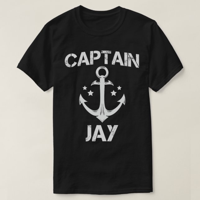 Camiseta CAPITÃO JAY Funny Birthday - Barco Personalizado (Frente do Design)