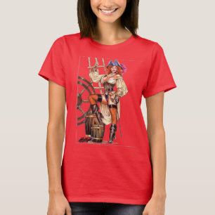 Camiseta Capitão Morgan Stance, uma mulher pirata