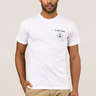 Camiseta Capitão náutico Âncora Corda T-shirt Branco