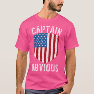Camiseta Capitão Óbvio Escudo da Bandeira Americana Sarcast