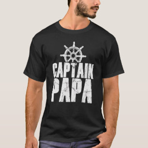 Camiseta Capitão Papa barco a motor barco a vela barco a ve