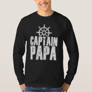 Camiseta Capitão Papa barco a motor barco a vela barco a ve