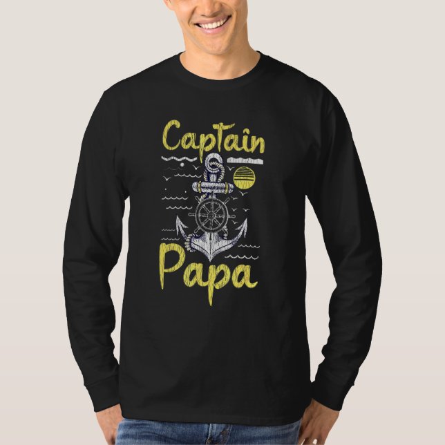 Camiseta Capitão Papa Barco à vela Padre Son Pai Matchi (Frente)