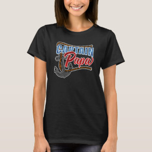 Camiseta Capitão Papa Mariner Pai Boat Navegando Proprietár