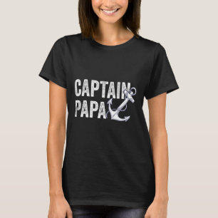 Camiseta Capitão Papa Pontoon Gift Lake Sailor Barcos de Pe