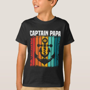 Camiseta Capitão Papa Pontoon Lago Marinheiro Pescaria Emba
