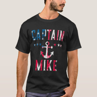 Camiseta Capitão Patriótico Mike Us Bandeira 4 De Julho Bar