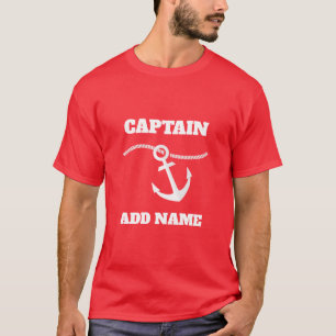 Camiseta Capitão personalizado Nome do barco