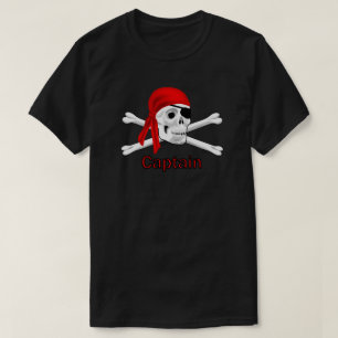 Camiseta Capitão Pirate Skull & Crossbones Mande T-shirt B