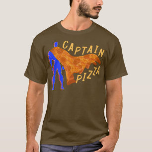 Camiseta Capitão Pizza Para Crianças Engraçado Pepperoni Pi