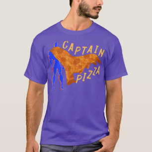 Camiseta Capitão Pizza Para Crianças Engraçado Pepperoni Pi
