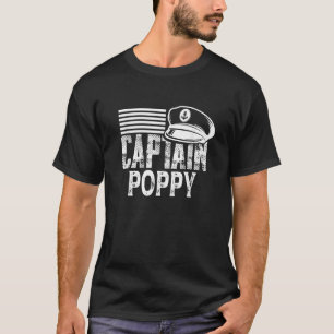 Camiseta Capitão Poppy Navegando Capitão Hat Proprietário d