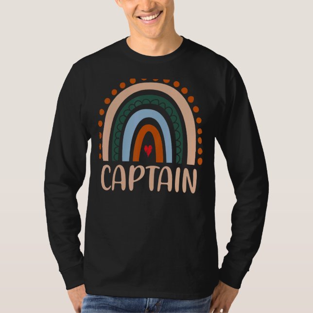 Camiseta Capitão Rainbow Boho Arco-Íris Capitão Pai Legal (Frente)