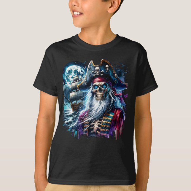 Camiseta Capitão Skeleton Pirate (Frente)