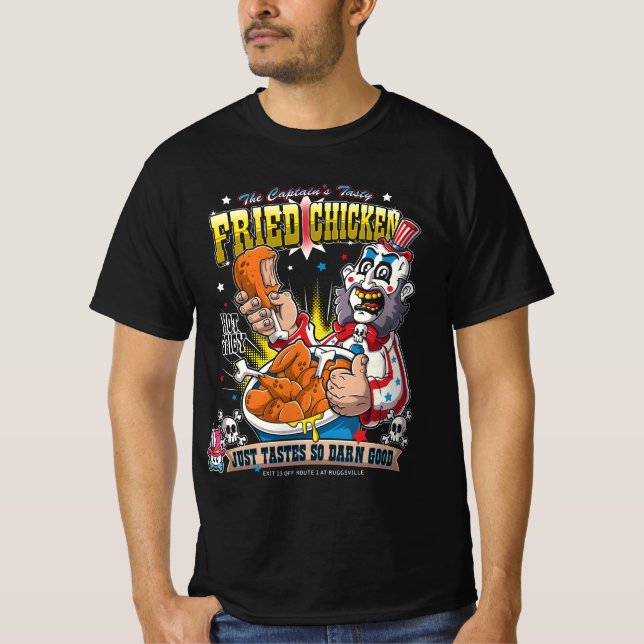 Camiseta Capitão Spaulding com frango frito (Frente)