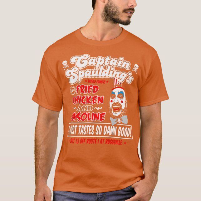 Camiseta Capitão Spaulding Fried Chicken e Gasoline Hoodi (Frente)