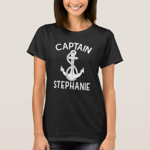 Camiseta Capitão Stephanie Barco Yacht Boat Anchor