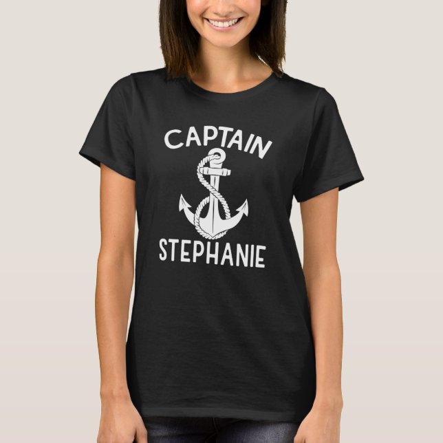 Camiseta Capitão Stephanie Barco Yacht Boat Anchor (Frente)