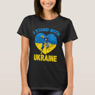 Camiseta Capitão Ucrânia Apoio à Bandeira Ucraniana Eu Esto