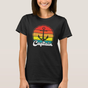 Camiseta Capitão Vintage Retro Anchor Proprietário de Barco