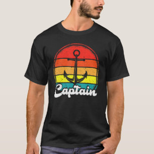 Camiseta Capitão Vintage Retro Anchor Proprietário de Barco