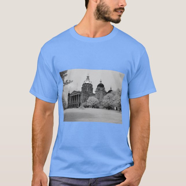 Camiseta Capitol Estadual de Iowa Superdimensionado (Frente)