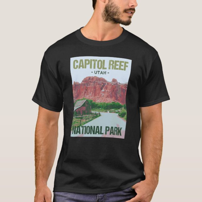 Camiseta Capitol Reef National Park Utah Poster Design (Frente)