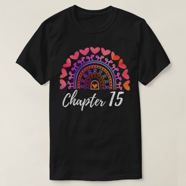 Camiseta Capítulo 15 Arco-íris de aniversário para mulheres (Frente do Design)
