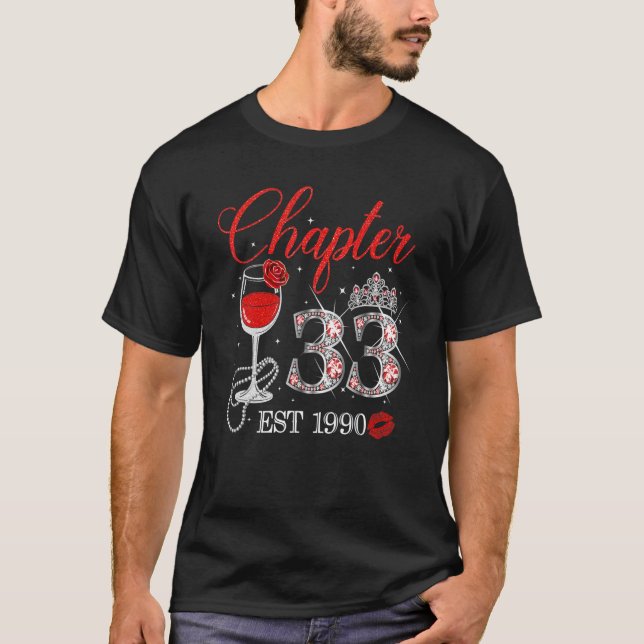 Camiseta Capítulo 33 Anos EST 1990 33ª Rosa vermelha de ani (Frente)