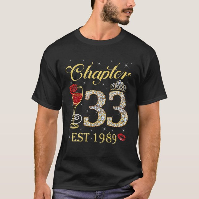 Camiseta Capítulo 33 Est 1989 33º Aniversário Para Mulheres (Frente)