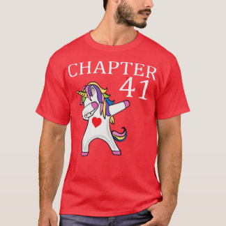 Camiseta capítulo 41 unicórnio dabbing feliz aniversário 41
