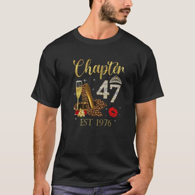 Camiseta Capítulo 47 Anos EST 1976 47º Aniversário do Vinho (Frente)