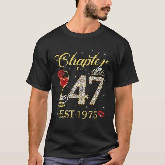 Camiseta Capítulo 47 Est 1975 47º Aniversário Para Mulheres (Frente)