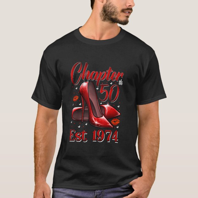 Camiseta Capítulo 50 Anos EST 1974 50º Aniversário Vermelho (Frente)