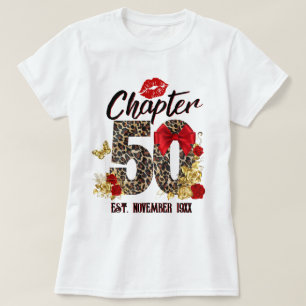 Camiseta Capítulo 50 Leopardo Vermelho e Dourado 50º Aniver