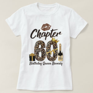 Camiseta Capítulo 60 Leopard Print 70 Birthday Queen Dourad
