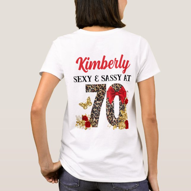 Camiseta Capítulo 70 Aniversário da 70-leopardo vermelha e  (Verso)