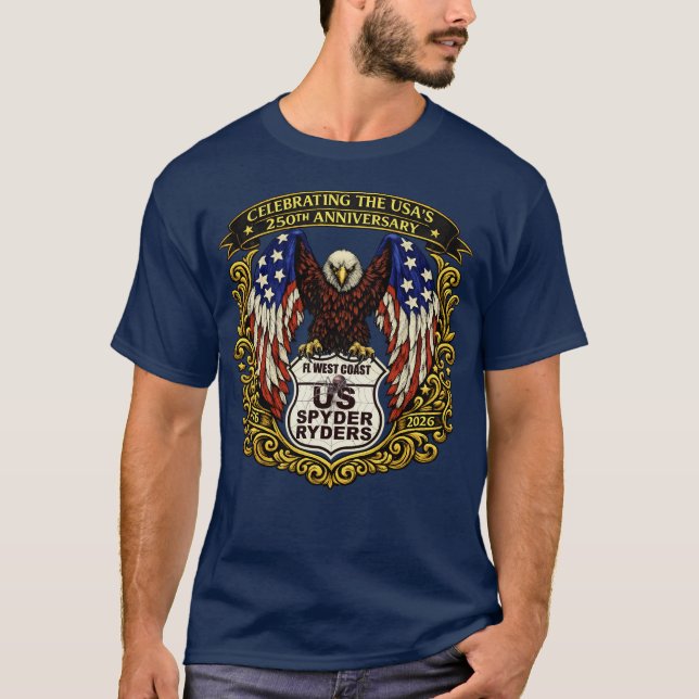 Camiseta Capítulo da Costa Oeste da Flórida - Eagle USA250  (Frente)