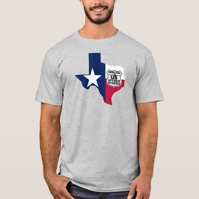 Camiseta Capítulo do Texas Central - Estado Texas RWB (Frente)