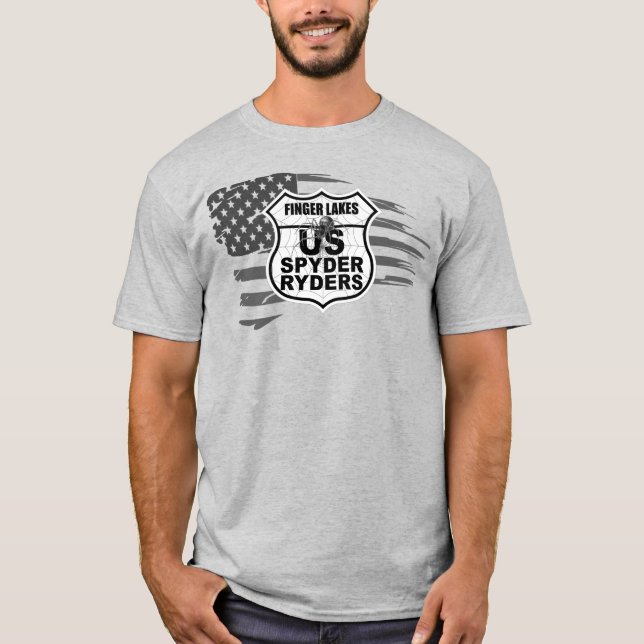 Camiseta Capítulo Finger Lakes - Bandeira Rasgada pb (Frente)