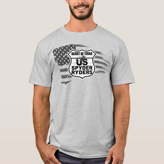 Camiseta Capítulo Heart Of Texas - Bandeira Desgastada pb (Frente)