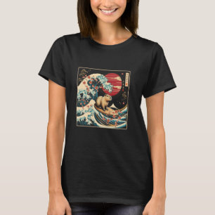 Camiseta Capivara Acenando Surfe Arte Japonesa GrandeOnda S